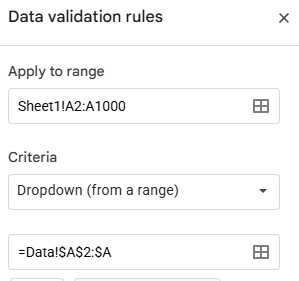 Sheets Validator